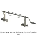 Charcoal BBQ Grill Trolley with Manual Rotisserie  - Image 3