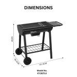 Portable Outdoor Charcoal BBQ Grill Trolley  - Image 2