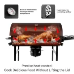 Charcoal BBQ Grill Trolley with Manual Rotisserie  - Image 10