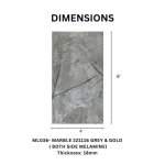 TAITA Premium Luxury Marble Grey & Gold Melamine HDHMR Board - Image 2