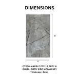 TAITA Premium Luxury Marble Grey & Gold Melamine HDHMR Board - Image 3