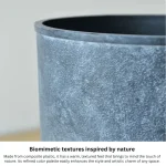 Textured Raised Bowl Plastic Planter Beige - Image 12