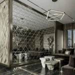 STC Modern Geometric Beveled Edge Self-Adhesive Wall Mirror Tiles Luxe Strips - Image 3