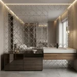 STC Modern Geometric Beveled Edge Self-Adhesive Wall Mirror Tiles Luxe Strips - Image 8