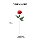 Single Stem Velvet Artificial Red Rose Flower - Image 2