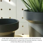 Minimalist Mini Pedestal Round Plastic Planter Blue Gray - Image 7