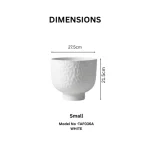 Hammered Raised Bowl Plastic Planter White - Image 2