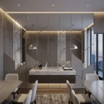 STC Ultra Modern Vertical Asymmetric Beveled Lattice Feature Wall Mirror Tiles - Image 3