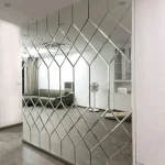 STC Ultra-Modern Diamond Pattern Beveled Lattice Feature Wall Mirror Tiles - Image 5