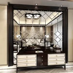 STC Ultra-Modern Diamond Pattern Beveled Lattice Feature Wall Mirror Tiles - Image 3
