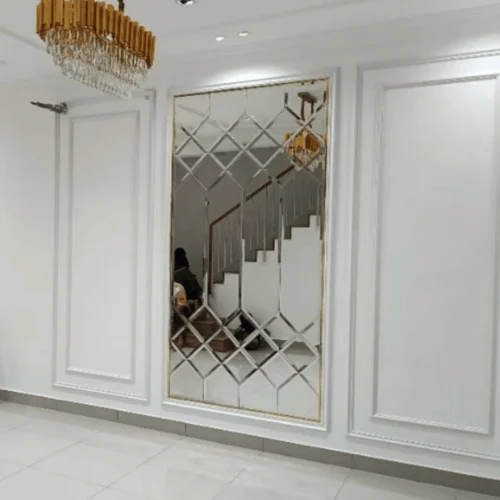 Pattern Beveled Lattice Feature Wall Mirror Tiles