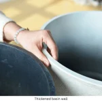 Textured Raised Bowl Plastic Planter Beige - Image 10
