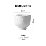 Hammered Raised Bowl Plastic Planter White - Image 3