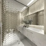 STC Modern Geometric Beveled Edge Self-Adhesive Wall Mirror Tiles Prism Elite - Image 4