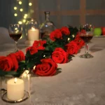Single Stem Velvet Artificial Red Rose Flower - Image 6