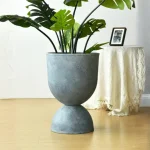 Textured Pedestal Bowl Plastic Planter - Image 7