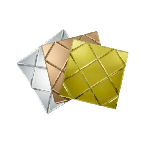 Self-Adhesive Wall Mirror Tiles Diamond Glow