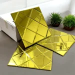 STC Modern Geometric Beveled Edge Self-Adhesive Wall Mirror Tiles Diamond Glow - Image 2