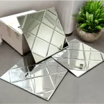 STC Modern Geometric Beveled Edge Self-Adhesive Wall Mirror Tiles Diamond Glow - Image 6
