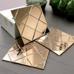STC Modern Geometric Beveled Edge Self-Adhesive Wall Mirror Tiles Diamond Glow - Image 9