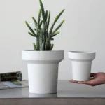Minimalist Mini Pedestal Round Plastic Planter White - Image 5