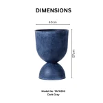 Textured Pedestal Bowl Plastic Planter - Image 3