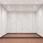 Asymmetric Beveled Lattice Feature Wall Mirror Tiles