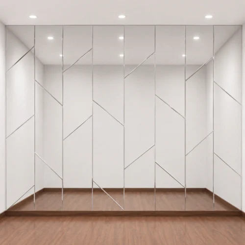 Asymmetric Beveled Lattice Feature Wall Mirror Tiles