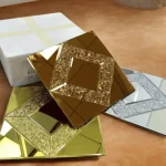 STC Modern Geometric Beveled Edge Self-Adhesive Wall Mirror Tiles Ornate Frame - Image 2
