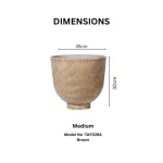 Textured Raised Bowl Plastic Planter Brown - Image 2