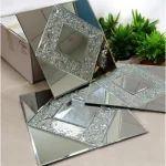 STC Modern Geometric Beveled Edge Self-Adhesive Wall Mirror Tiles Ornate Frame - Image 7