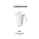 Minimalist Mini Pedestal Round Plastic Planter White - Image 2