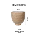 Textured Raised Bowl Plastic Planter Brown - Image 3