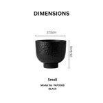 Hammered Raised Bowl Plastic Planter Black - Image 2