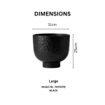 Hammered Raised Bowl Plastic Planter Black - Image 3