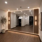 STC Ultra Modern Vertical Asymmetric Beveled Lattice Feature Wall Mirror Tiles - Image 5