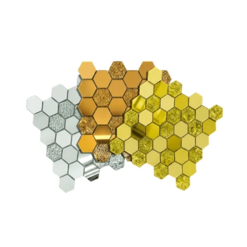 Self-Adhesive Wall Mirror Tiles Hexa Luxe