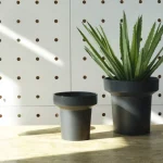 Minimalist Mini Pedestal Round Plastic Planter Black - Image 6