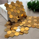 STC Modern Geometric Beveled Edge Self-Adhesive Wall Mirror Tiles Hexa Luxe - Image 8