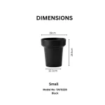 Minimalist Mini Pedestal Round Plastic Planter Black - Image 3