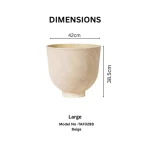 Textured Raised Bowl Plastic Planter Beige - Image 3
