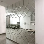 STC Ultra-Modern Diamond Pattern Beveled Lattice Feature Wall Mirror Tiles - Image 7