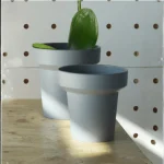 Minimalist Mini Pedestal Round Plastic Planter Blue Gray - Image 5