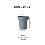 Minimalist Mini Pedestal Round Plastic Planter Blue Gray - Image 3