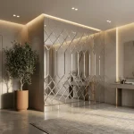 STC Ultra-Modern Diamond Pattern Beveled Lattice Feature Wall Mirror Tiles - Image 5