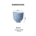 Textured Raised Bowl Plastic Planter Light Gray - Image 2