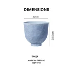 Textured Raised Bowl Plastic Planter Light Gray - Image 3