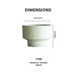 Hammered Classic Round Plastic Planter White - Image 3