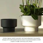 Minimalist Mini Classic Round Plastic Planter White - Image 10