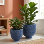 Textured Raised Bowl Plastic Planter Dark Gray - Image 7